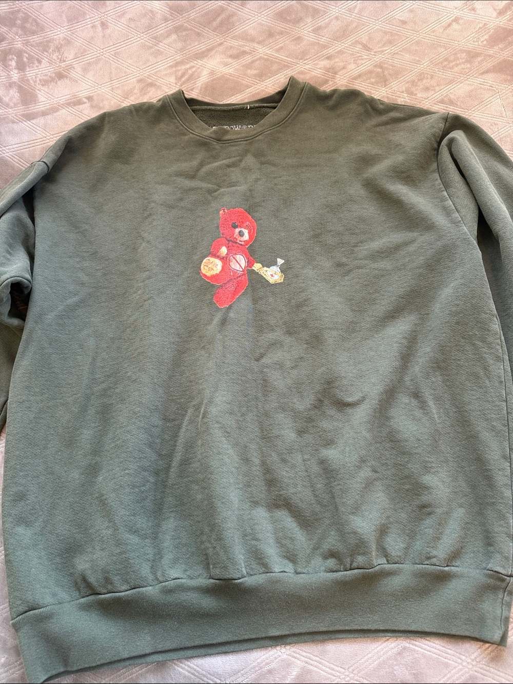 Travis Scott Astro World Olive Green Crewneck Sweater wish you were here